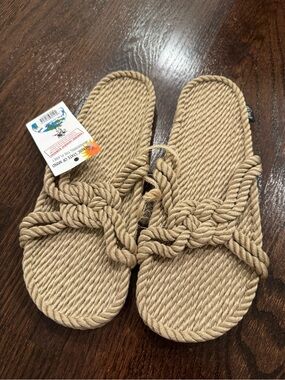 NWT Nomadic State of Mind Sailor’s Delight Vegan Rope Sandals, Camel, Size 10